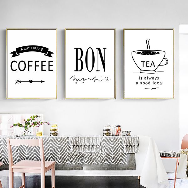 

delicious food quotes nordic poster coffee tea wall art canvas painting minimalist wall pictures poster kitchen decor unframed