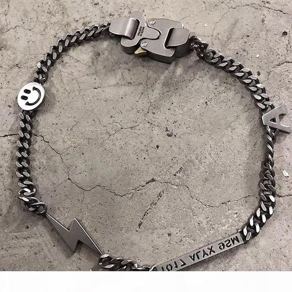 

wholesale hop alyx hero chain necklace men women high street smiley pearl alyx accessories titanium steel metal alyx necklace, Silver