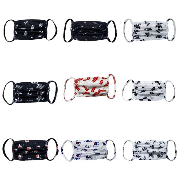 

100 pcs party ice silk anti-pollution boy girls cartoon mouth face masks s anti-dust breathable earloop washable reusable mask#758, Blue;pink