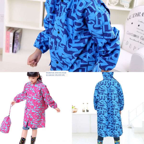 

горячая продажа камуфляж плащ для мальчиков и девочек с schoolbag курткой ранцы длинного пиджака отражающего дождевика, Black