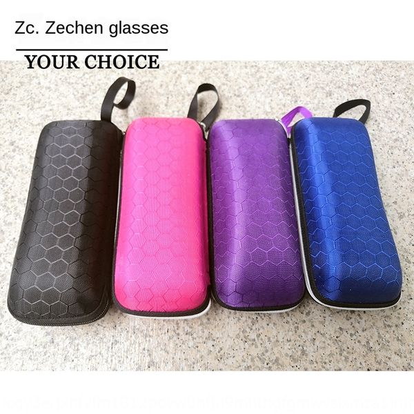 

anti-pressure case case square color glasses zipper box leisure all-match sun glasses box, Blue