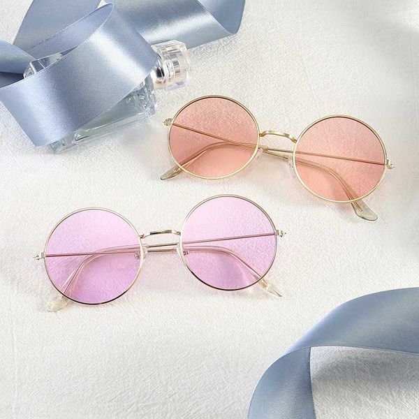 

fashion vintage round sunglasses women brand designer sun glasses for women alloy mirror candy color pink red black yellow, White;black