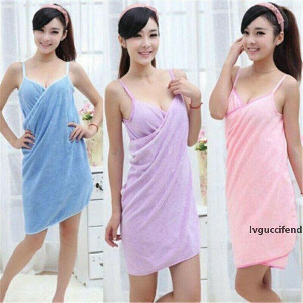 

shower thick fast drying dryer towel bathrobe bath wrap towel wearable bathing dress gown quick turban dry t200117