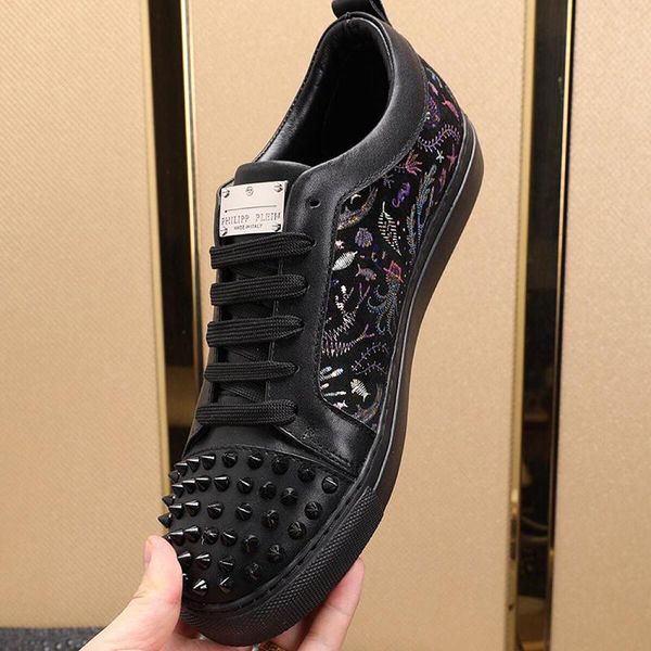

luxury studs men 's shoes fast delivery new arrival low casual lightweight lace -up shoes with origin box chaussures de sport pour