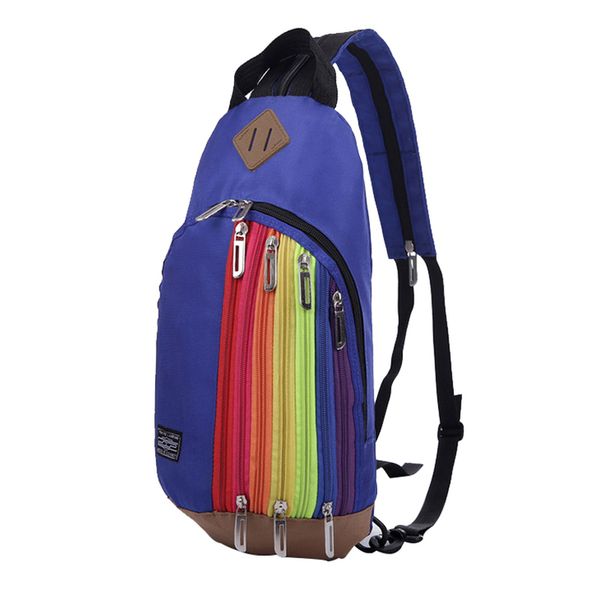 

rainbow color womens crossbody bag casual shoulder bags fashion sling bag for women and men small patchwork nylon chest bag