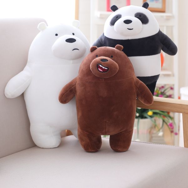 Cartoon Os três ursos desencapados Muito suave Plush Doll bonito que está panda Urso polar de pelúcia brinquedos de decoração presentes