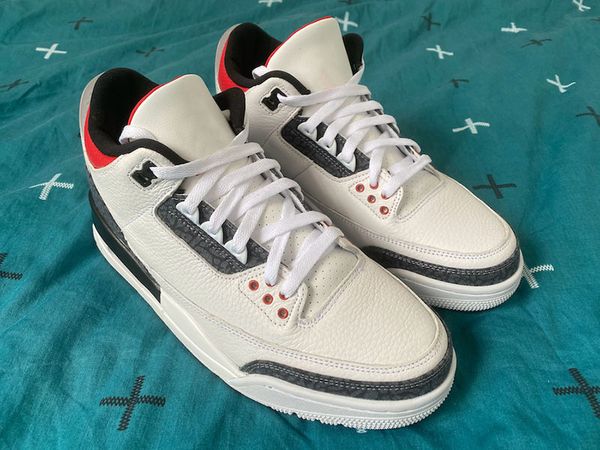 

3 se fire red white cement men athletic shoes cowboy 3s dnm jumpman elephant print mens sport sneaker cz6431-100 size us 8-13, White;red