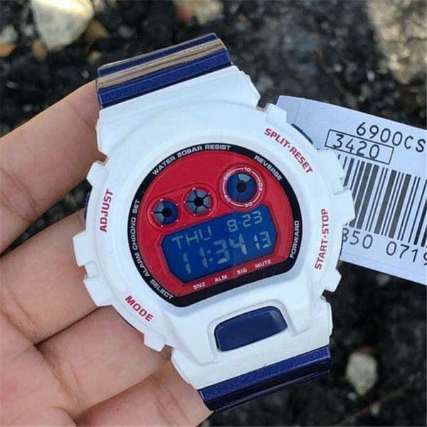 

gdx digital 6900 дизайнерская стиль водонепроницаемый shock хронограф каучуковый ремешок оптовая все функции worck спортивные часы новое при, Slivery;brown