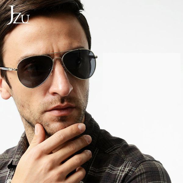 

jzu brand design frame quality oversized spring leg alloy men's sunglasses polarized eyewear alloy men's sunglasses, White;black