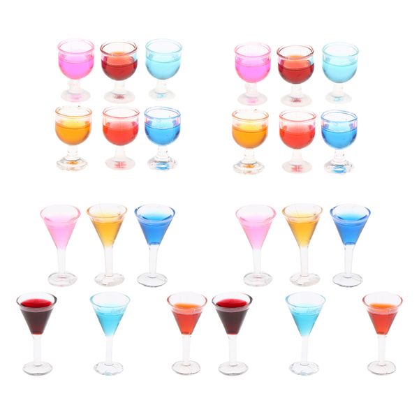 

24 pieces sharp & round cocktail glasses dollhouse kitchen table decoration