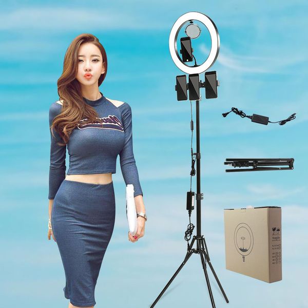 

14 inch dimmable phone selfie ring light led pgraphy lighting for youtube video studio live p dslr tripod makeup mirror