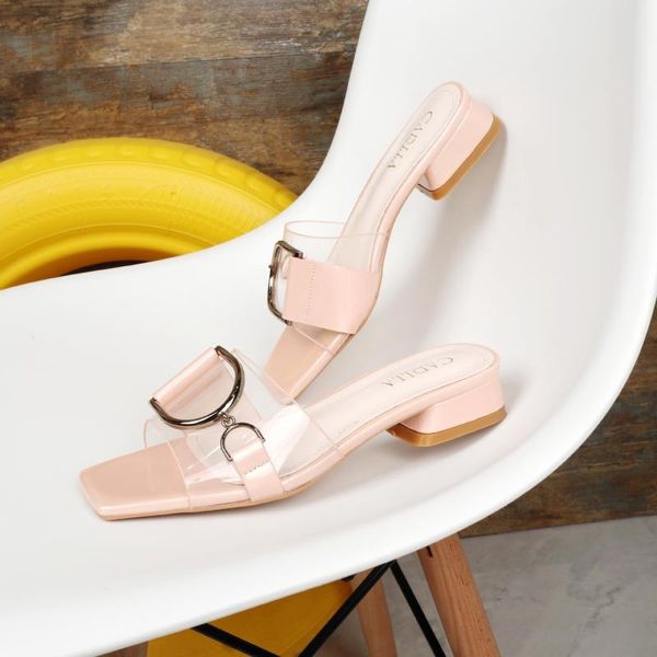 

square heel shoes slippers flat slipers women low rubber flip flops slides fashion block 2020 hawaiian soft luxury, Black