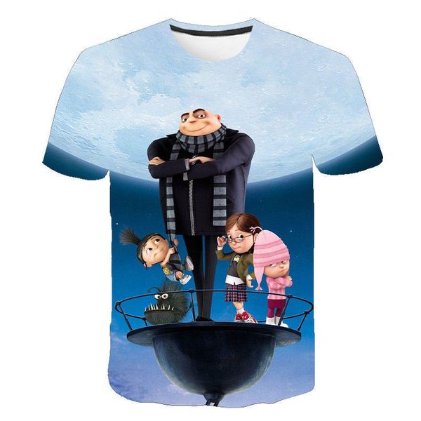 

2020 despicable me minions t shirt men women summer short sleeve 3d printed t-shirt children boy girl kids tee shirt clothing, White;black