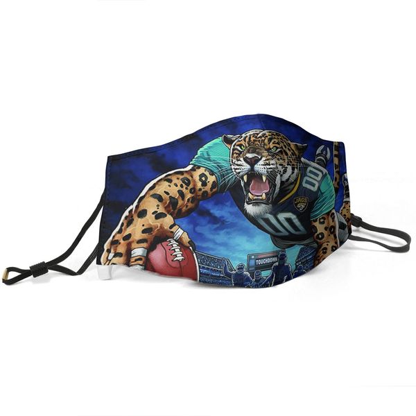 

women men face mask dust mask muffle-jacksonville-jaguars-e-logo poster printed with adjustable ear hook mas, Silver