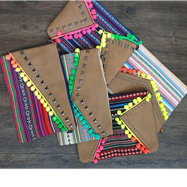 

bohemia rivet women bags pu leather crossbody bags brand day clutches