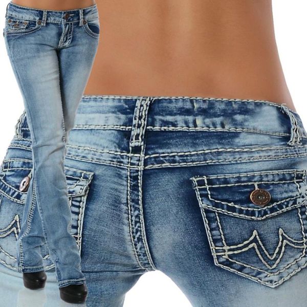 

plus size jeans woman blue midi waist straight denim mom jeans female elastic pencil jean pants for women fall 2020 trousers