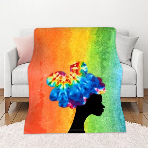 

diy custom blanket african womens autumn and winter warm sofa blanket digital printing double-sided flannel air conditioning blanket