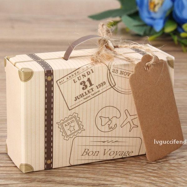 

10pcs wedding favor mini suitcase gift box kraft candy boxes party supply new