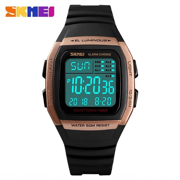 

adswj skmei 5-set alarm clock waterproof electronic watch multifunctional double-time countdown outdoor sports electronic outdoor sports stu, Blue