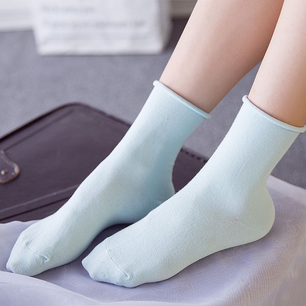 

daily color stacked super comfortable women's and cotton quality all-match fashion socks pregnant women loose mouth moon socks, Pink;yellow