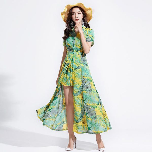 

2020 suit -dress suit -dress lapel printing fresh grace temperament two paper suit woman, Gray