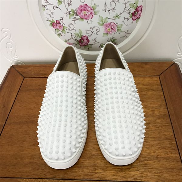 

fashion mens shoes black rivet studded flats round toe spike loafers slip on casual shoes men party shoes sneakers more colors c13