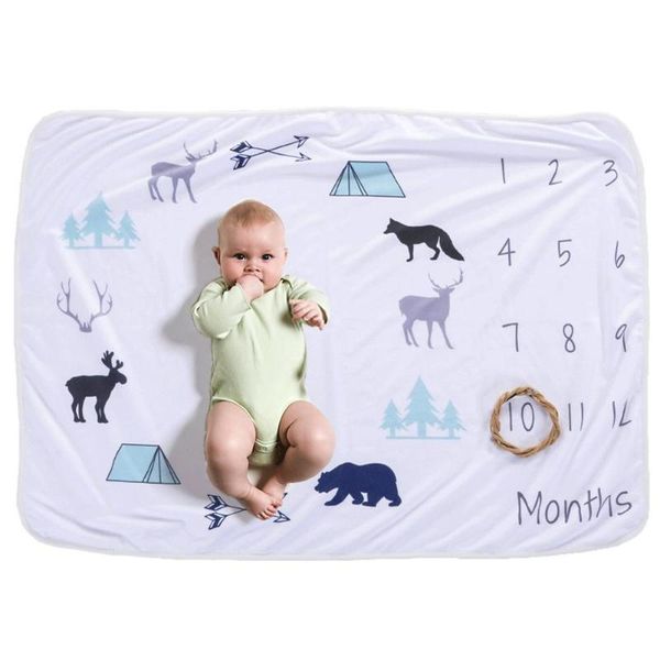 

flower print baby monthly milestone fleece blanket mat p background props used as backdrop cloth pgraphy prop