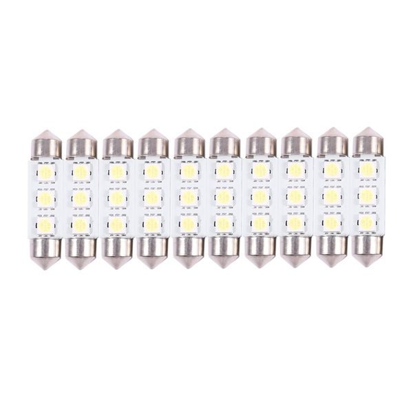 

10 х белый 39mm 3 led smd фестона е автомобиля света интерьер лампа 12v новый