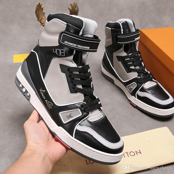 

fashion mens shoes trainer sneaker mid -zapatos de hombre bottes hommes luxury ankle martin boots fashion chaussures pour hommes vintage, Black