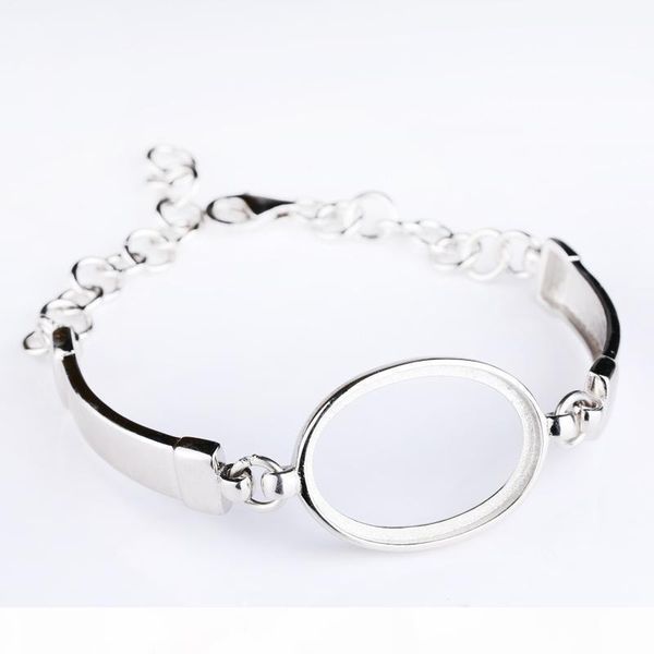 

fine silver 925sterling silver bracelet 17x24mm oval cabochon amber agate opal lapis lazuli gemstone semi mount bracelet for women diy stone, Black