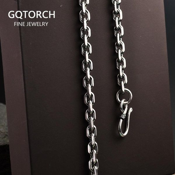 

real pure 925 sterling silver necklaces for men and women personality rough design vintage chockers link chain punk jewellery