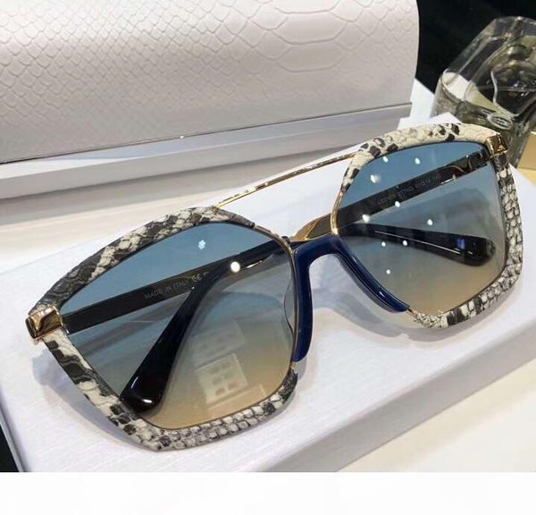 

k leon s cat eye sunglasses snake skin frame blue gold mirror lens sun glasses women designer sunglasses new with box, White;black