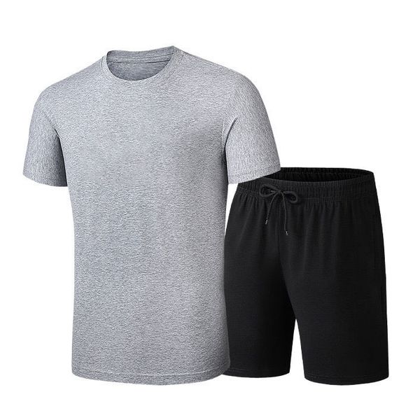 

men women tracksuits casual two pieces suit breathable shirts + shorts pants fashion mens women thin sports tracksuits 4 colors size l-5xl, Gray