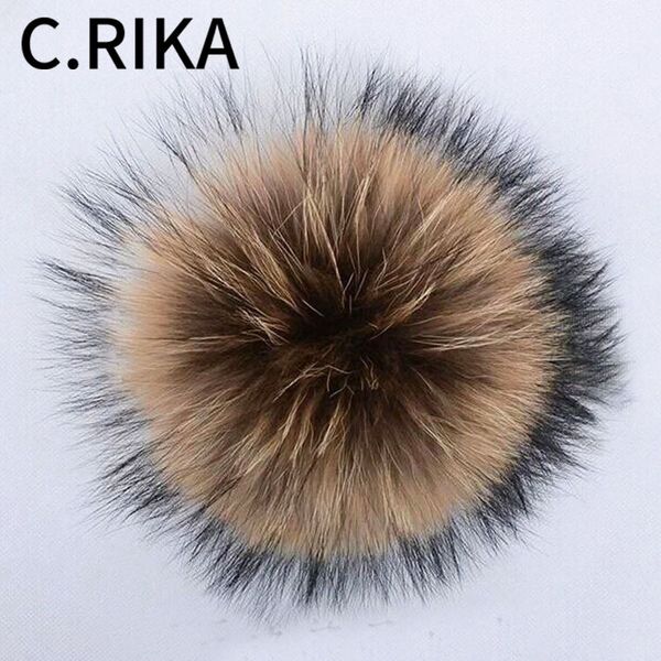 

winter 100% natural hairball hat ball pom pom diy luxury raccoon fur pompom handmade really large hair ball hat with buckle, Blue;gray