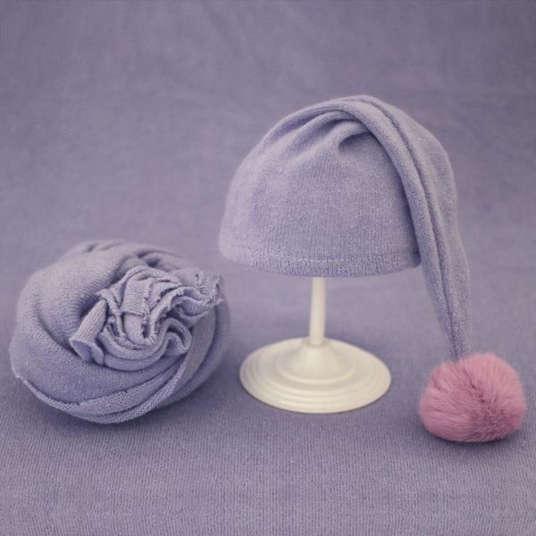 

2pcs/set infant newborn pgraphy apparel baby p wrap cloth babys knit ball cap + wraps cloths blanket kids accessories