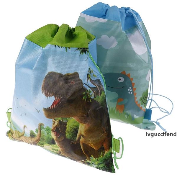 

birthday party boys favors drawstring gifts bags cartoon cute dinosaur theme decorate non-woven fabric baby shower 270*360mm