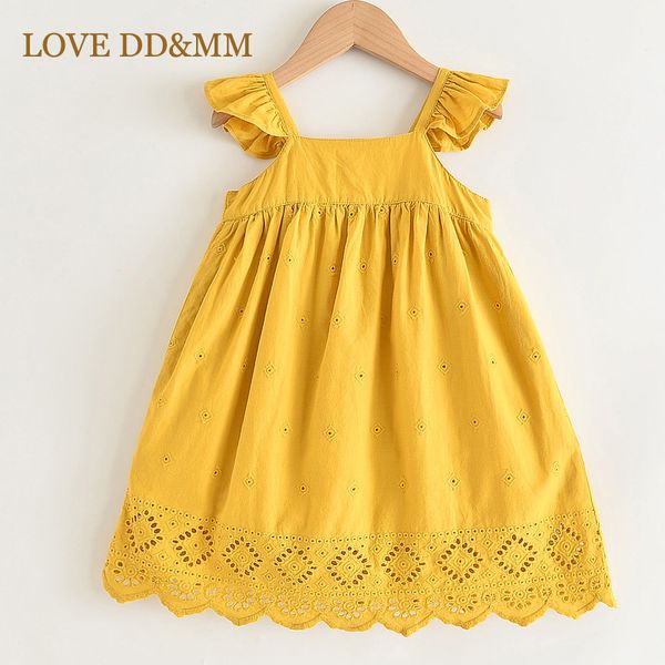 

love dd&mm girls dresses summer 2020 new style girl clothing sweet hollow embroidery suspender dress t200716, Red;yellow