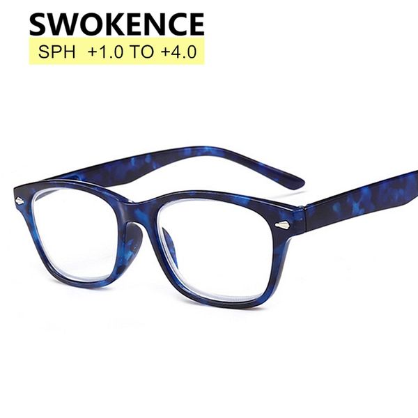 

swokence spring hinge reading glasses women men comfortable anti-fatigue spectacles presbyopia or hyperopia +100 to +400 r157, White;black