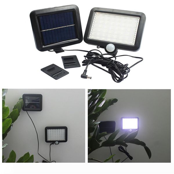

5.6w 56leds cold white warm white pir motion sensor solar floodlight wall lamp for garden outdoor garage barn