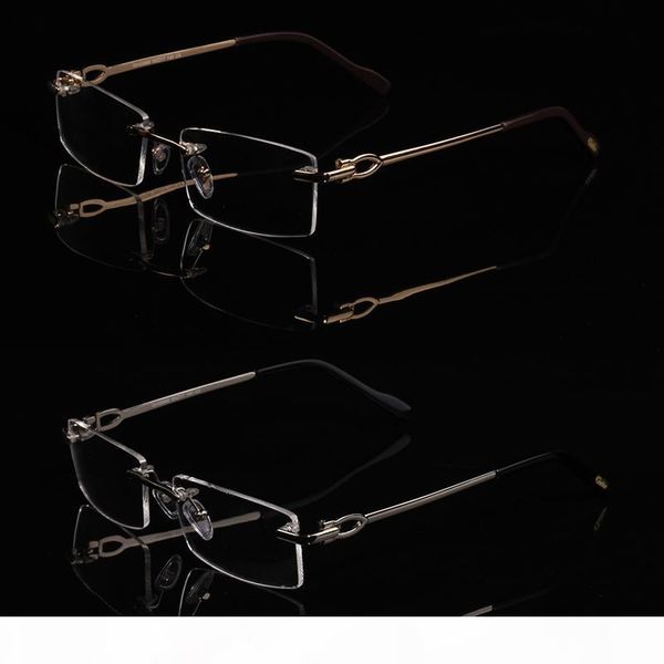 

fashion eyeglasses frames men women prescription rimless glasses fashion optical frames glasses t8100686 2020 glasses with box, Black