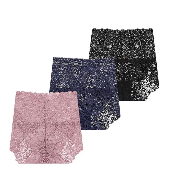 

lace panties briefs women plus size underwear transparent high waist lingerie panty ladies underpants fashion 20, Black;pink
