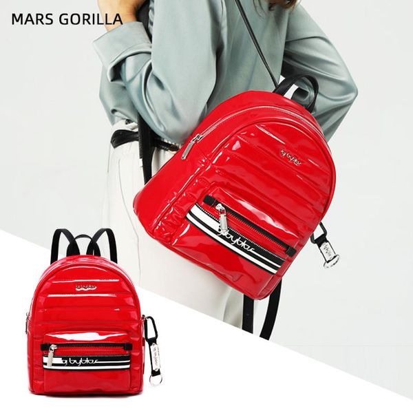 

женской сумка рюкзак patente кожи bookbags малой марка patente кожа синего путешествие top моды мини рюкзак cute mochila