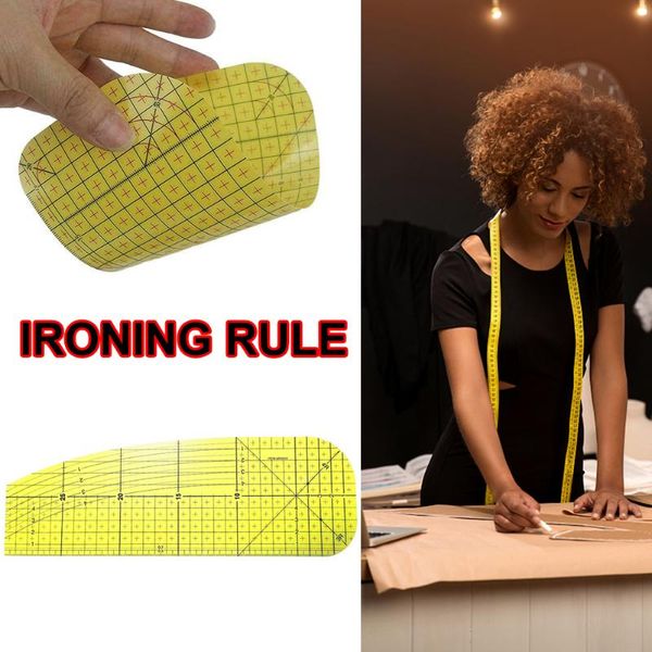 

new heat resistant curved stitching sewing tool ruler ironing measuring ruler clothing tools non-slip sewing accessories 10*30cm, Black