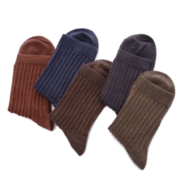 

men's winter warm socks vintage fashion casual socks business cotton, Black