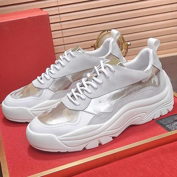 

new arrival gumboy calfskin sneaker men 's shoes breathable fashion lightweight vintage luxury lace -up low plus size sports men s, Black