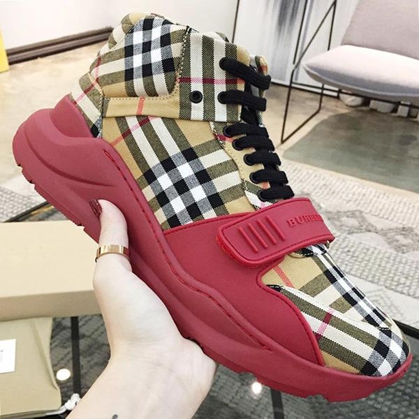 

новое прибытие mens boots vintage проверьте хлопок тапок комфортной моду дизайн облегченной обувь высокого top lace -д casual luxury мужской, Black