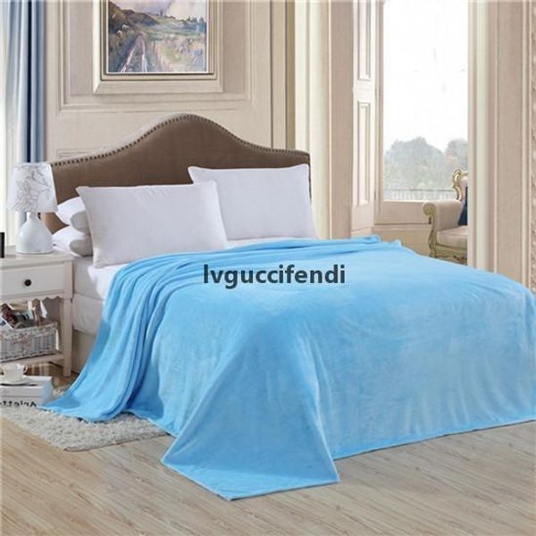 

new design fleece blanket summer solid color super warm soft blankets throw on sofa/bed/ travel plaids bedspreads sheets