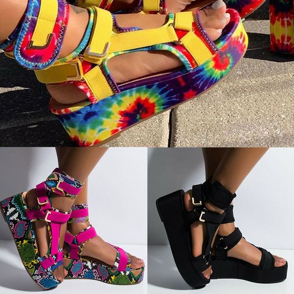 

2020 new arrival fashion women shoes roman sandals shoes snake pattern women sandals peep-toe flat woman sandalias mujer, Black