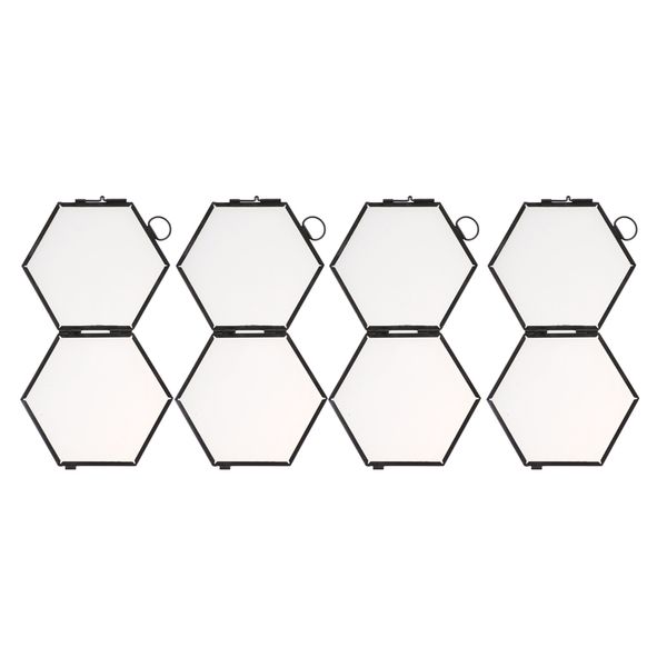 

4x modern hanging hexagon clear glass frame metal picture p frame home decor