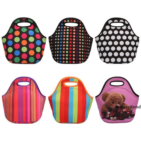

wholesale lunch bag ,monogramable neoprene starfish lunch box in die cut handle with 6 colors lx0482